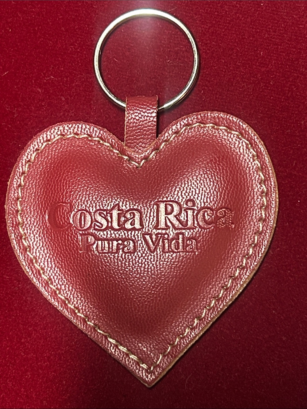 Pura Vida Heart Keychain - Red